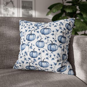 Fall Throw pillow covers, Fall Pillow cover, Fall Pillow Case, blue pumpkin pillow case, Sofa throw, housewarming gift, fall pumpkin decor