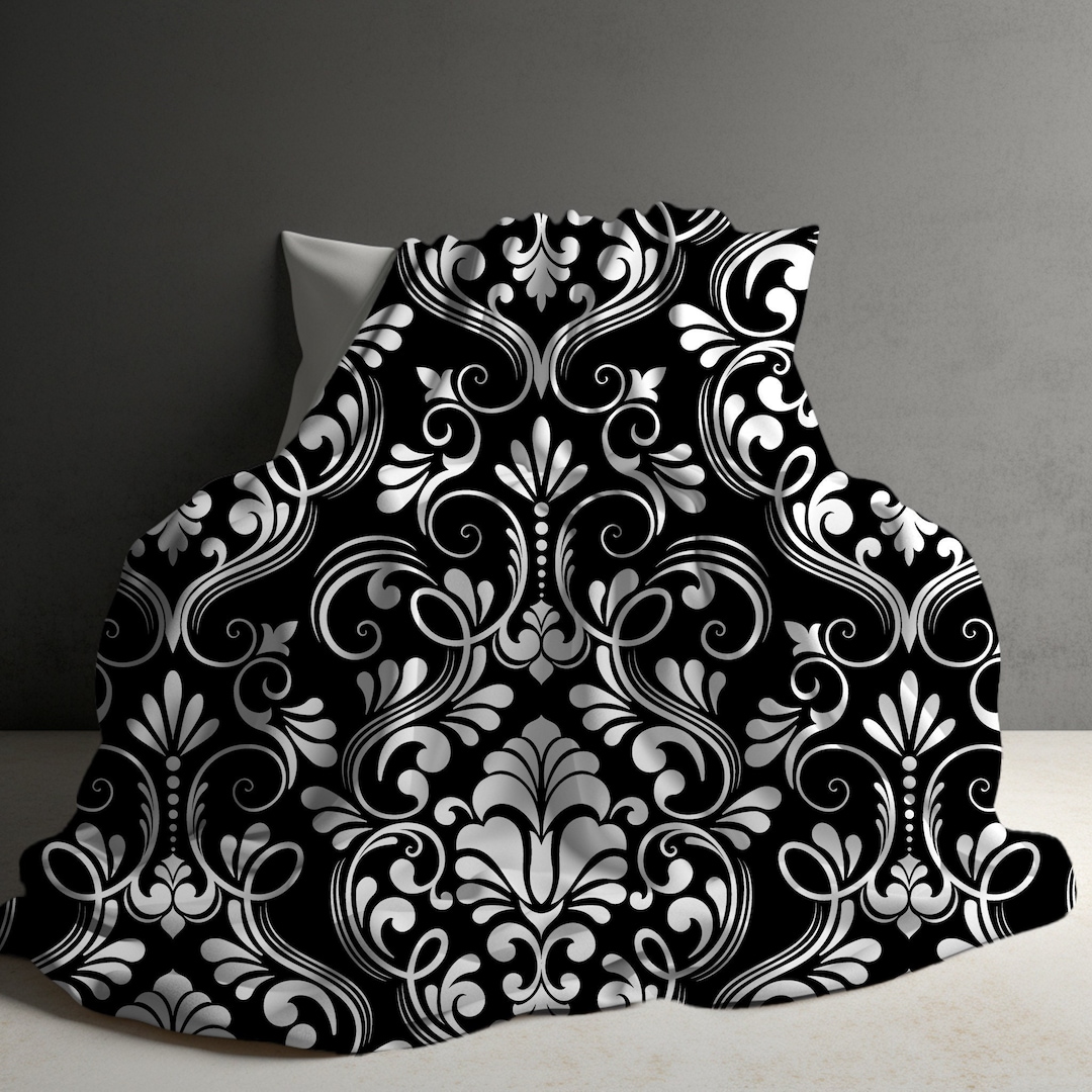 Demask Blanket, Black and White Blanket, Soft Cozy Throw Blankets, Gift for Reading Lover