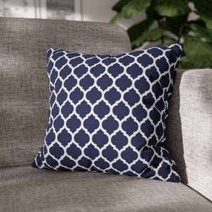 Navy Blue Pillowcase, Square Pillow Cover, Zippered Pillowcase, Machine Washable, Home Decor, classic home decor