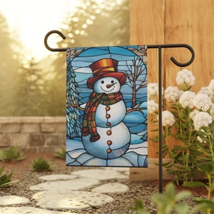 Snowman Flag, Winter House Flag, Mosaic Snowman, Christmas Yard Flag, Christmas yard flag, Winter housewarming gift, Snowman decor, Snowman