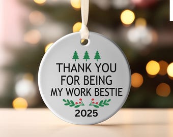 Regalo para el mejor amigo del trabajo 2025, regalo de Navidad para compañeros de trabajo, regalo para una fiesta de oficina, regalo de Navidad para un amigo del trabajo, adorno divertido, adorno navideño