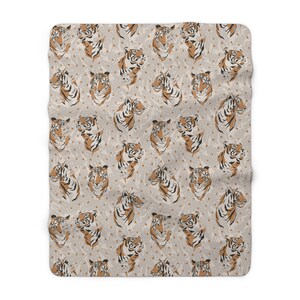 Tiger Blanket, jungle animal decor, animal lover gift, tiger theme, power animal gift, tiger gift, blanket gift, summer throw blanket image 7