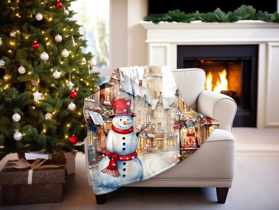 Snowman throw blanket sale