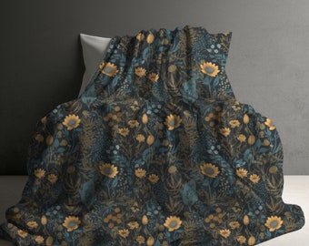 Cottagecore Blanket, Cottagecore Decor, Sherpa Fleece Blanket, Butterfly blanket, Warm cozy blanket gift, floral butterfly throw, Warm gift