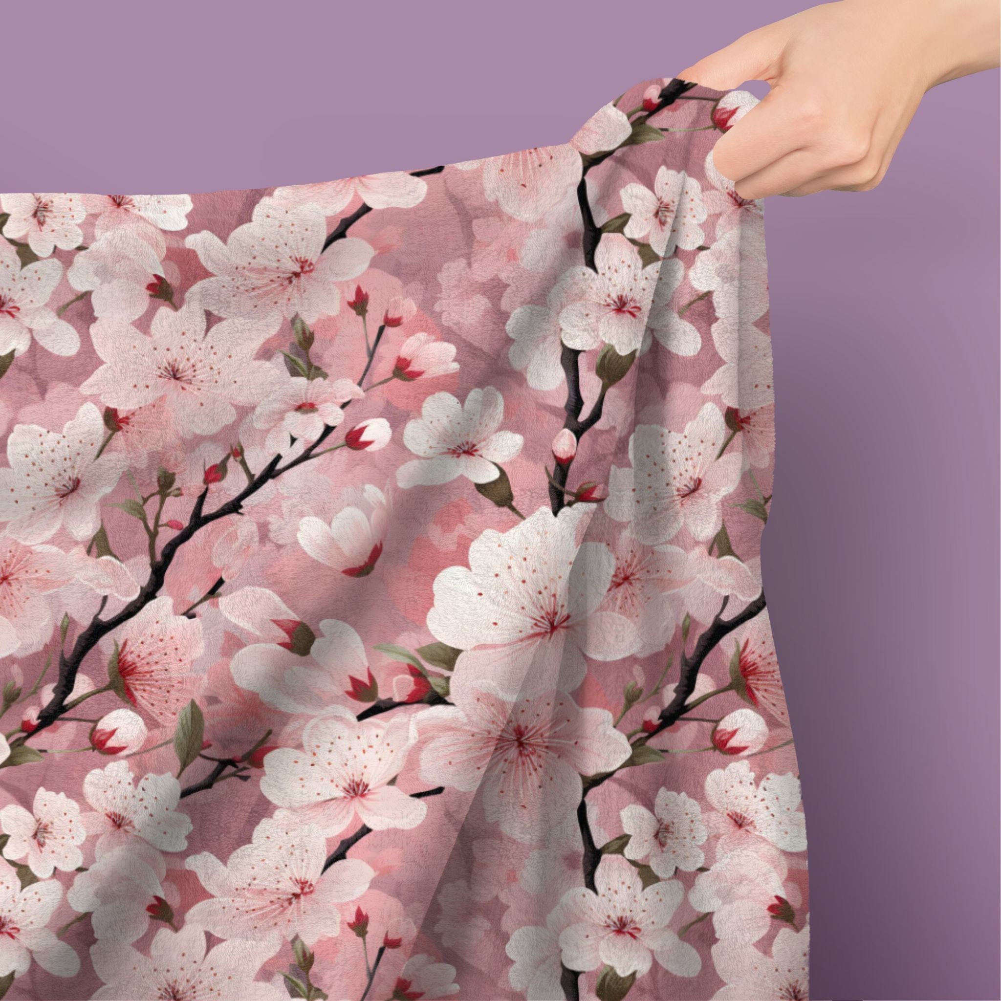 Spring Decor, Cherry Blossom Blanket, Sofa Throw, Bed Blanket