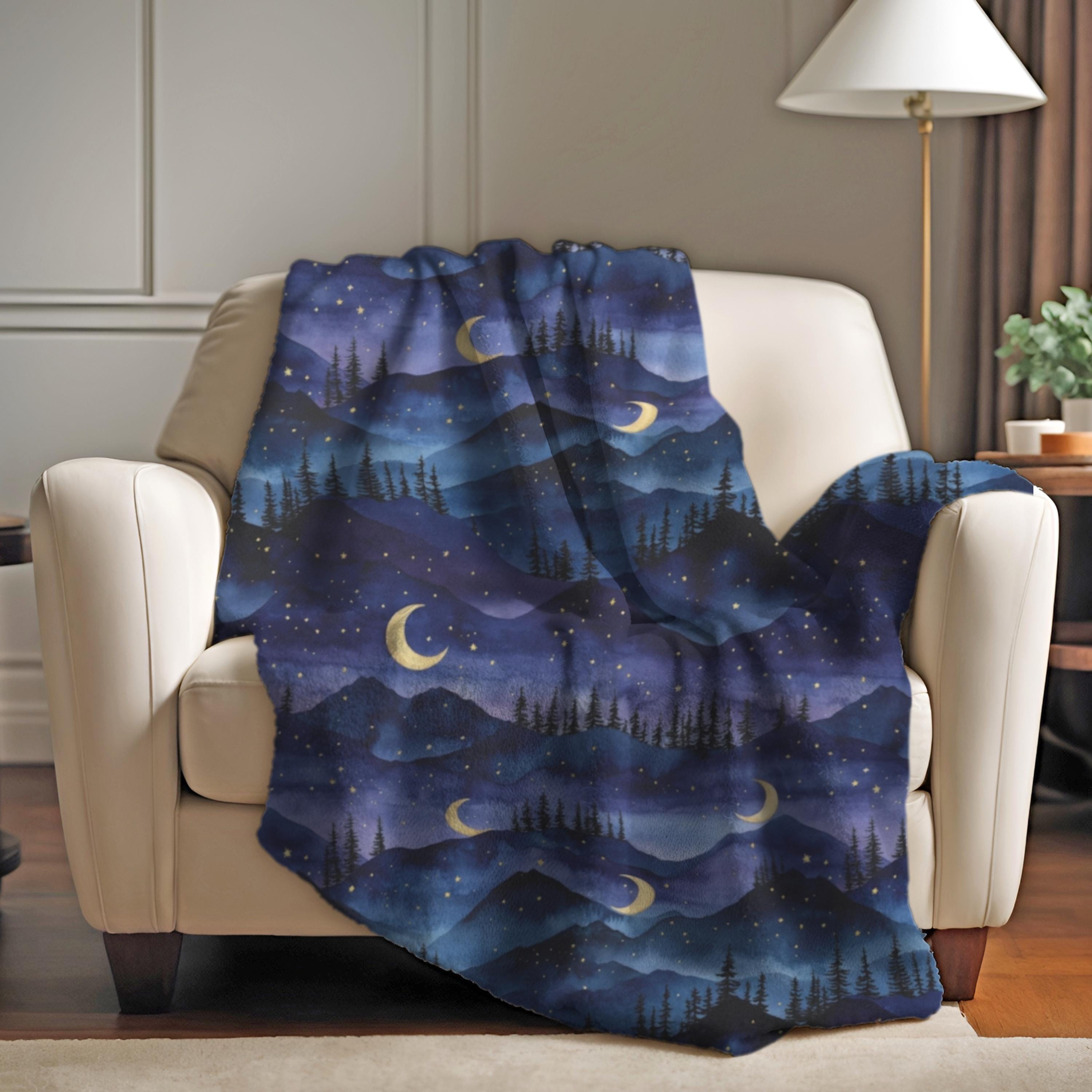 Lifeel Mondphase-Decke – 101,6x127,7 Cm, Weiches Flanell-Fleece, Für Sofa, Bett & Deko