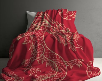 2024 Chinese New Year, Lunar new year gift, Chinese new year gift, Year of the Dragon, Dragon Blanket, Chinese dragon, Chinese decor, lucky