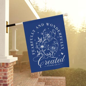 Hausflagge, furchtsam und schön hergestellte Hof-Flagge, Bibel-Versgeschenk, Schriftgeschenk, Einweihungsparty-Geschenkbanner, Garten- & Hausdekor