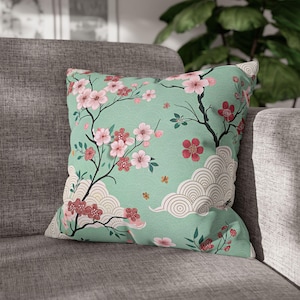 Asian pillow case, Asian Decor, Asian Home Decor, Square Pillow Cover, housewarming gift, Asian inspired decor, gift for home