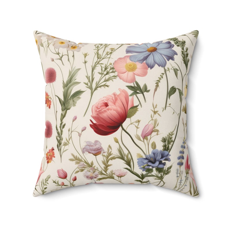 Spring decor, Easter decor, Wild Flower Throw Pillow, Floral Pillows, Farmhouse Pillow, Accent Pillow, Spring Pillow, Flower Pillow image 4