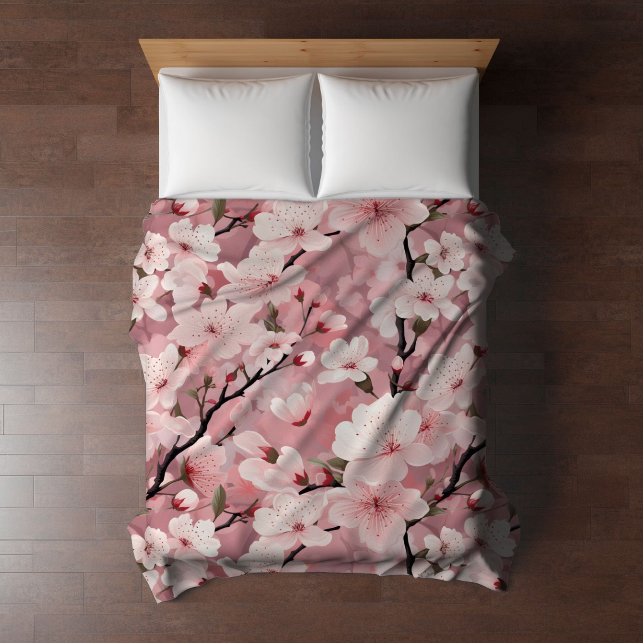 Spring Decor, Cherry Blossom Blanket, Sofa Throw, Bed Blanket