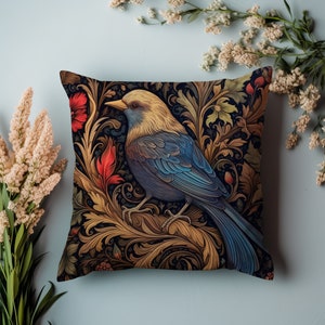 Throw Pillows, Vintage Bird Pillows, Morris Art Cushion Cover, Art Nouveau pillows, Ancient Decorative Pillows, William Morris Inspired