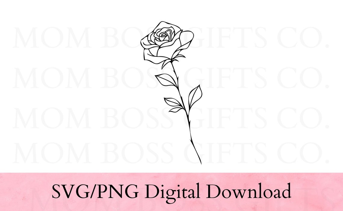 Laying Roses Svg Rose SVG / PNG | Rose Svg File for Cricut, Long Stem Rose, Botanical ...