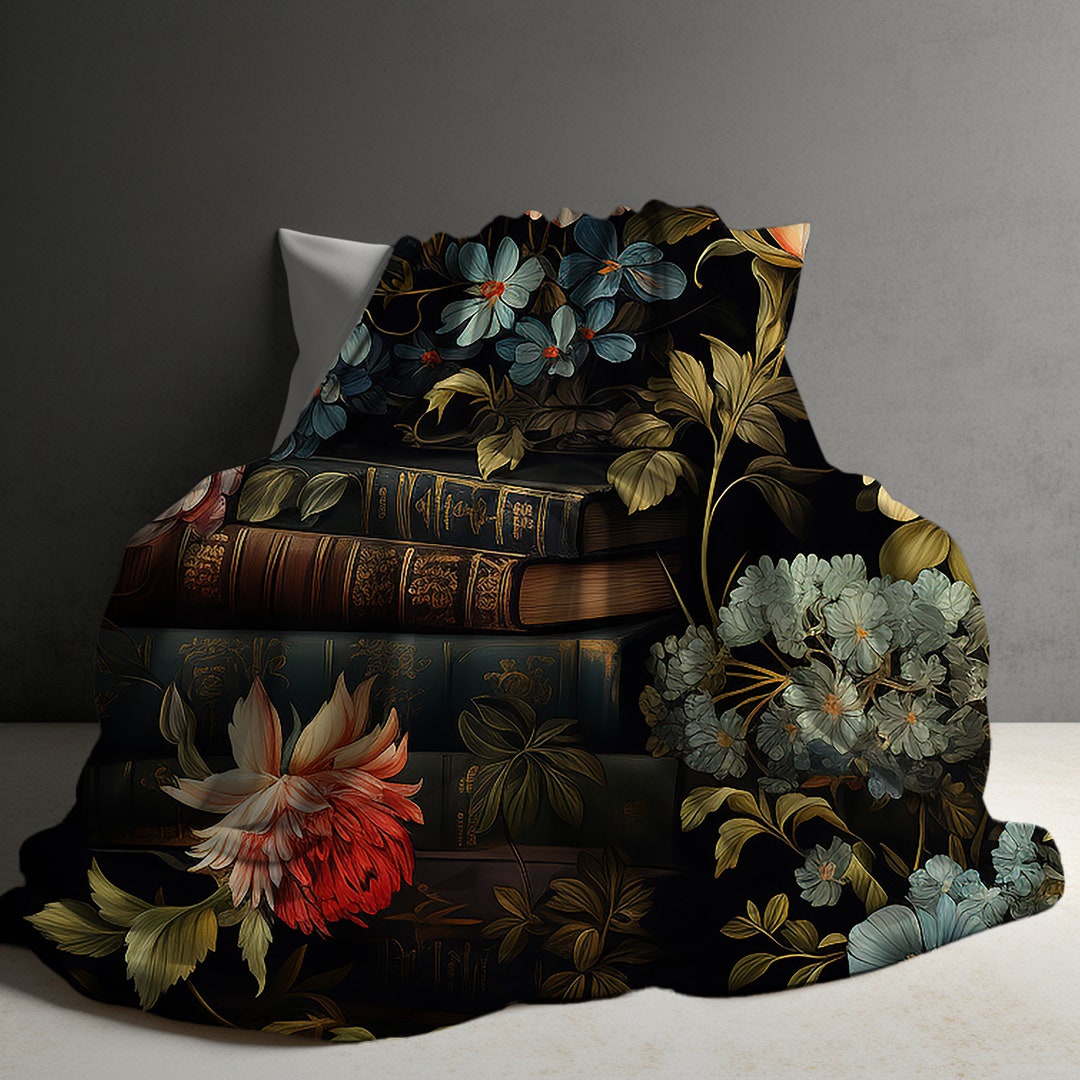 Book Blanket, Vintage Books Blanket, Soft Cozy Throw Blankets, Gift for