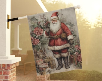 Christmas flag, Vintage Santa, Vintage Christmas decoration, christmas Yard Flag, Santa Flag, Christmas Yard Flag, Christmas yard flag
