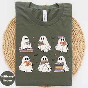 Cute Ghost Reading Book Halloween Shirt, Ghost Reading Book tee, Ghost Halloween Gift, Trendy Halloween Gift, bookish tee, Fall Graphic Tee