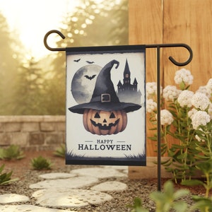 Happy Halloween Banner, Spooky season, halloween flag, spooky decorations, halloween decorations, front porch flag, pumpkin flag, fall decor