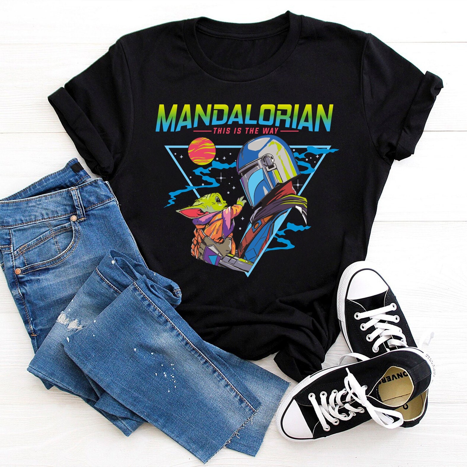 Discover Mandalorian Grogu Shirt, Mandalorian Shirt, Star Wars T-Shirt