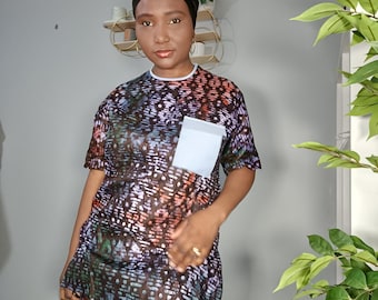 Guine Brokat Adire Zweiteiler Set: Tie Dye Top und Hose