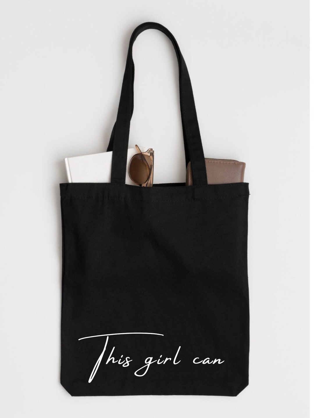 Girls black store tote bag