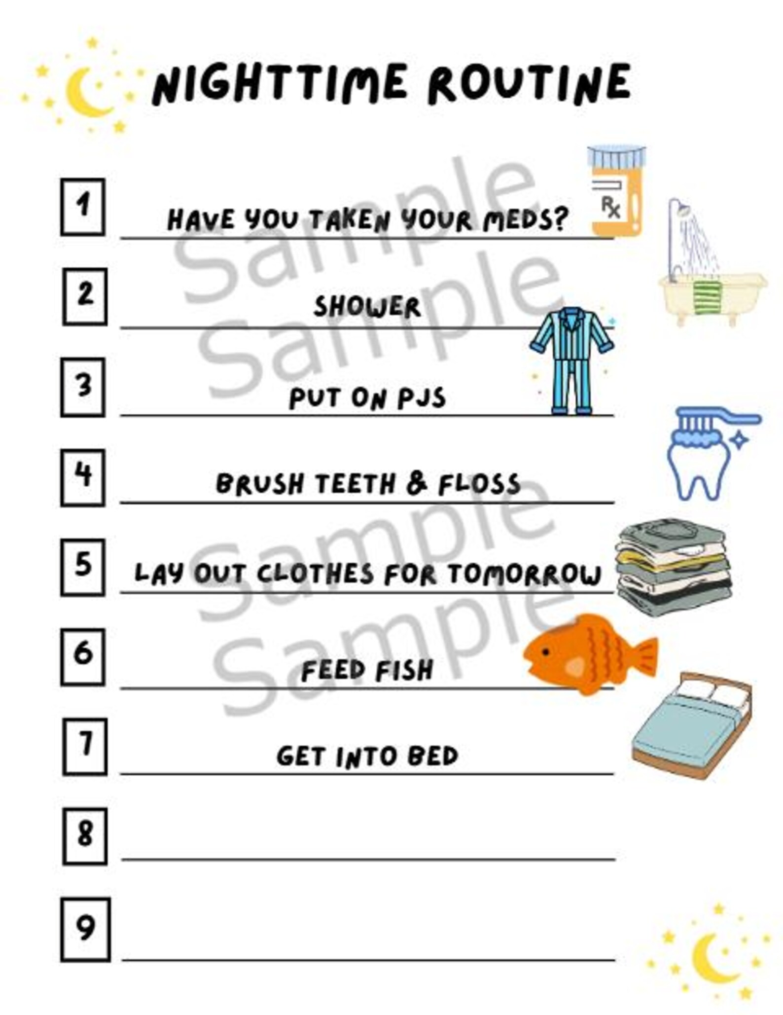 Cl Routine ADHD Routine Chart for Kids | Canva Editable Routine Template | Morning ...