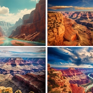 Grand Canyon Landscape Digital Art 4-Pack, Grand Canyon Background, Grand Canyon Art, Custom Design, Instant Download, Arizona Landscape