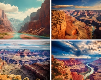 Grand Canyon Landscape Art, Arizona Scenery, 4-Pack (Digital Download)
