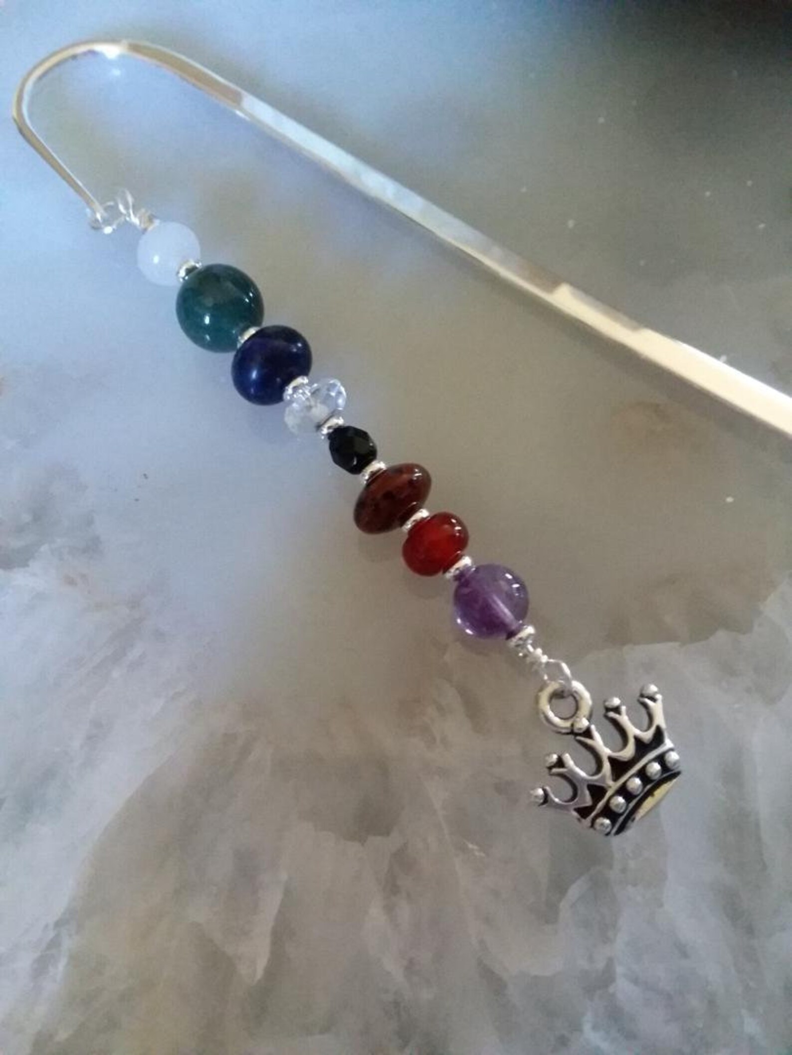 Psalm 23 Crystal Beaded Bookmark With Crown, Charms, Crystal, Reading