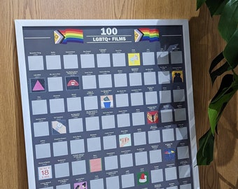 100 LGBTQ+ Films Scratch Off Poster