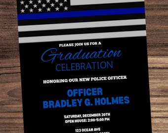 Police Academy Graduation Invitation Template: Editable Canva Design (Digital Download)