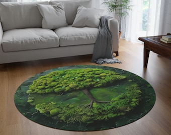 Moss Tree Area Rug, Moss Rug For Bedroom, Moss Rugs, Nature Rug, Moss Rug Large, Cottagecore Rug, Green Moss Rug, 3D Moss Area Rug
