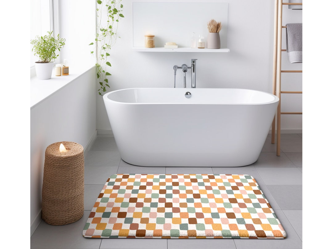 Boho Bath Mat, Cute Bath Mat, Unique Bath Mat, Bath Mat Set, Absorbent ...