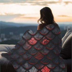 Red Dragon Scale Blanket, Dragon Blanket, Dragon Gift, Dragon Pattern Throw Blanket, Throw Blanket, Throw Blanket Couch, Dragon Gift