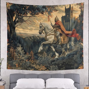 Medieval Tapestry, Gothic Wall Art, Renaissance Tapestry, Medieval Wall Art, Antique Tapestry, King Arthur Wall Hanging