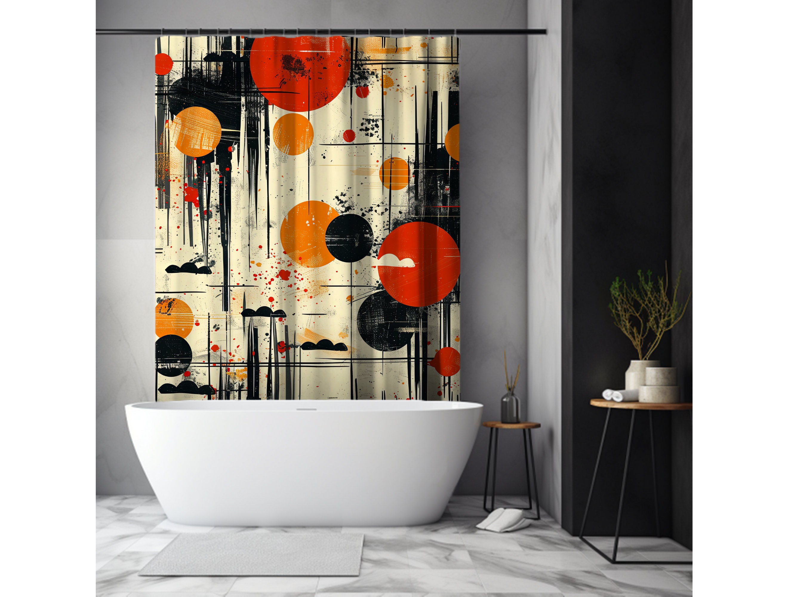 Japandi Shower Curtain, Art Shower Curtain, Japandi Decor, Asian Home ...