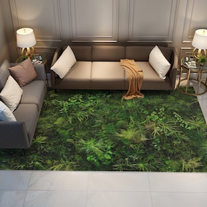 Moss Rug, Green Rug, Flower Rug, Unique Rug, Plant Rug, Nature Rug, Green Moss Rug, 3D Moss Area Rug, Cottagecore Rug, Moss Area Rug