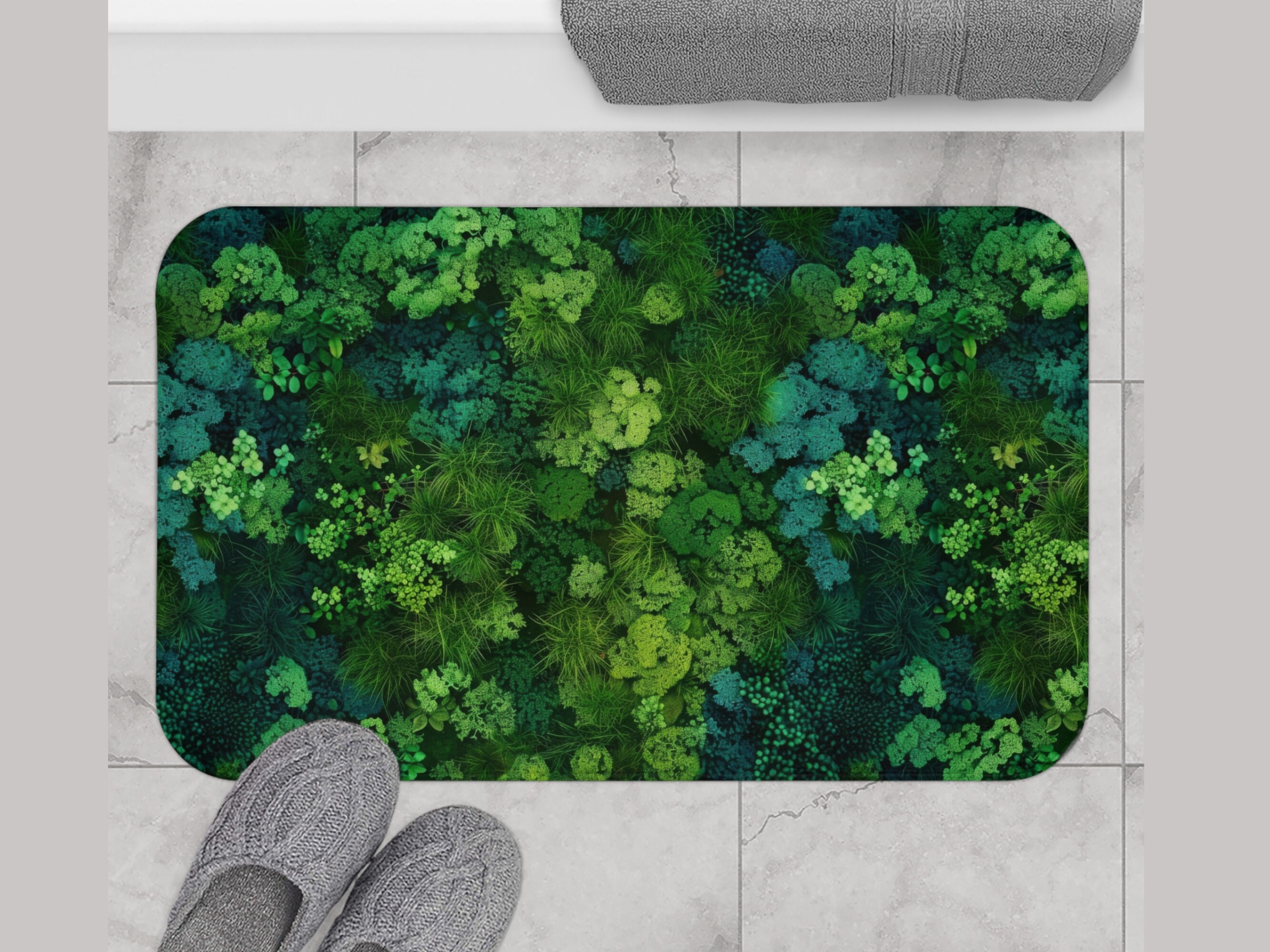 Moss Bath Mat, Moss Bathroom Rug, Moss Rug, Green Bath Mat, Unique Bath ...