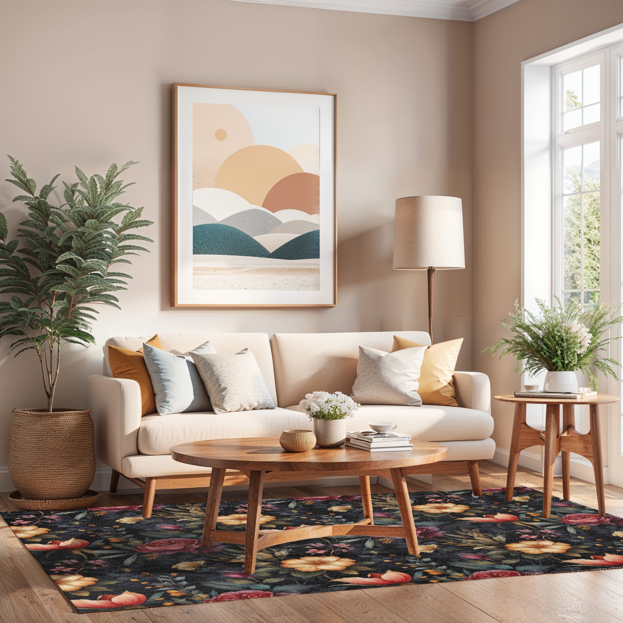 Gothic Rose Rug, Romantic Gothic Area Rug, Flower Rug, Gothic Rug ...