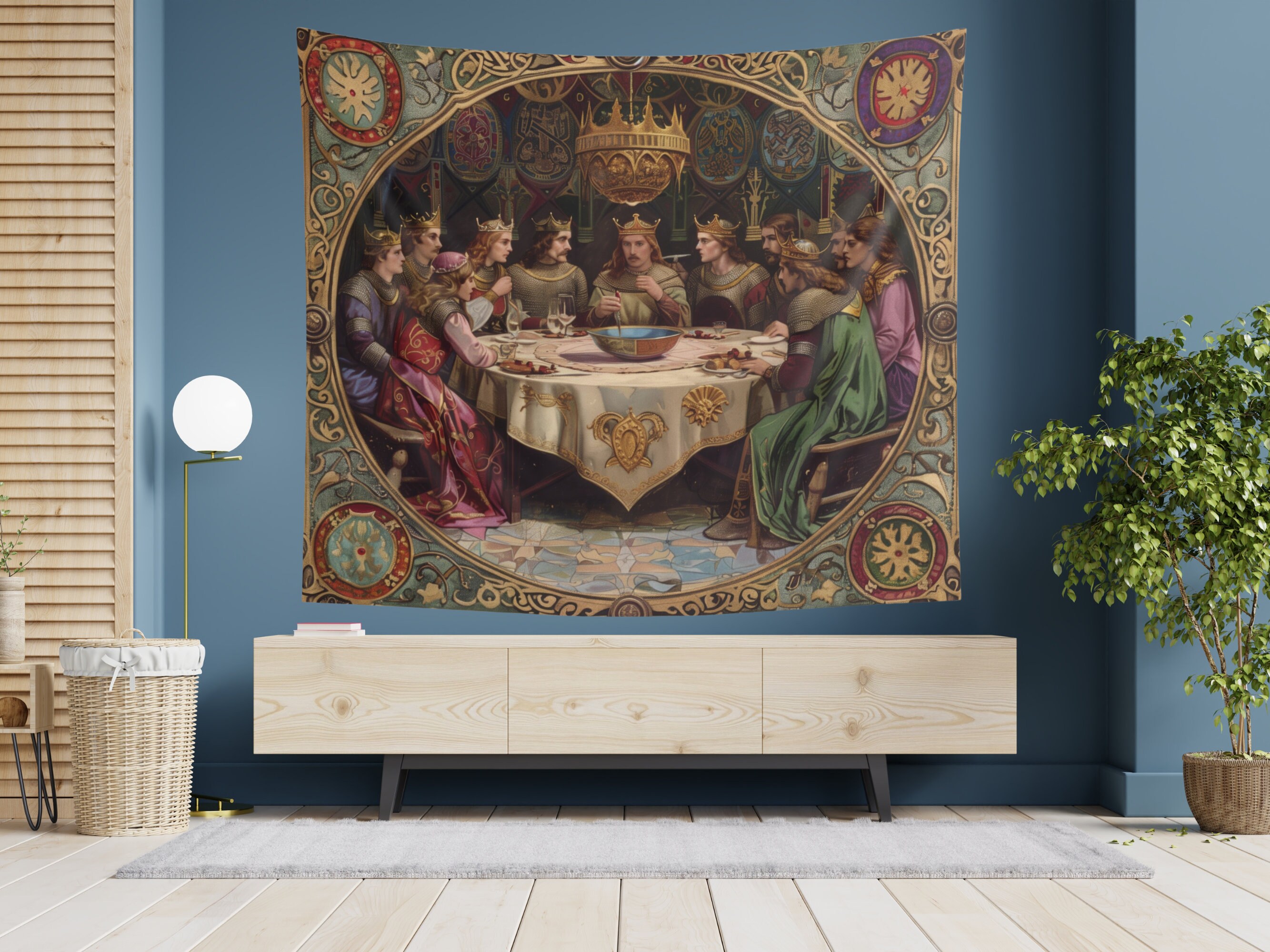 Tapisserie Murale Médiévale Belge, Roi Arthur Et Chevalier