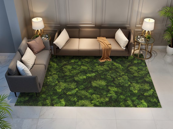 Green Moss Rug, Moss Rug For Bedroom, Moss Rug, Nature Rug, Plant Rug, Cottagecore Rug, Flower Rug, Green Rug, 3D Moss Area Rug
