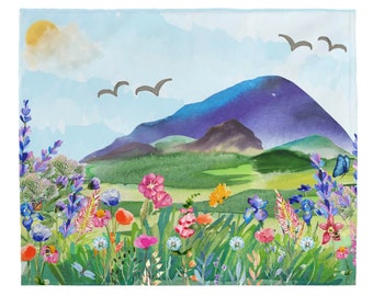 Spring Hills Velveteen Plush Blanket / Throw Blankets Decorative Colorful Home Decor