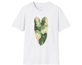 Variegated Philodendron Rare Heart Leaf T-Shirt | Tropical Monstera Leaf Shirt