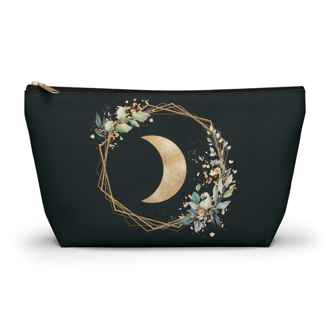 Gold Moon Accessory Pouch, Celestial Cosmetic Bag - Etsy