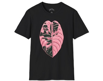 Rare Variegated Alocasia Illustration T-Shirt | Pink Cuprea Plant Collector