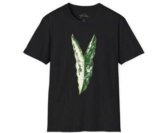 Variegated Albo Tigrina Alocasia Illustration T-Shirt | Rare Plant Art