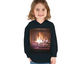 Toddler Pullover Fleece Hoodie Fireplace