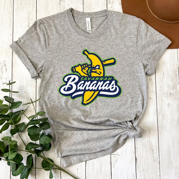 Savannah Banana Baseball T Shirt, Mens and Womens Banana Baseball Logo Shirt, Unisex Jersey Short Sleeve Tee