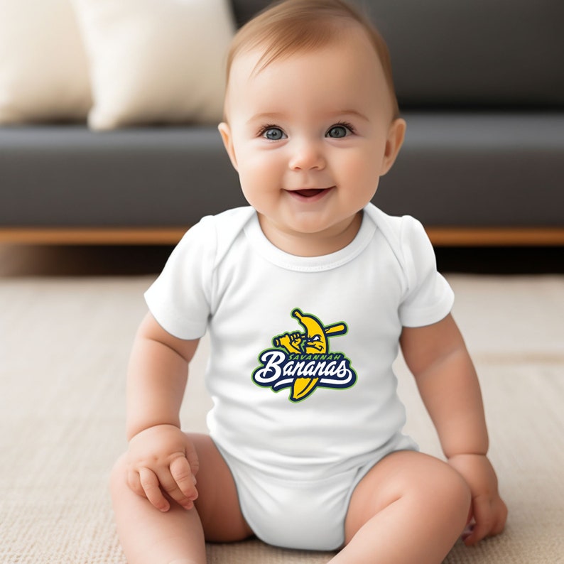 Savannah Bananas Baseball Infant Onsie, Baseball Onsie, Short Sleeve