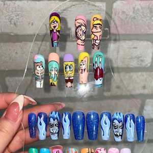 Custom character inspired press on nails