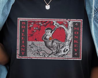 Camiseta unisex del zodiaco Mono Brillante, camiseta del año del Mono, camiseta de regalo del zodiaco, regalo de Navidad del horóscopo chino, regalo de cumpleaños del calendario lunar